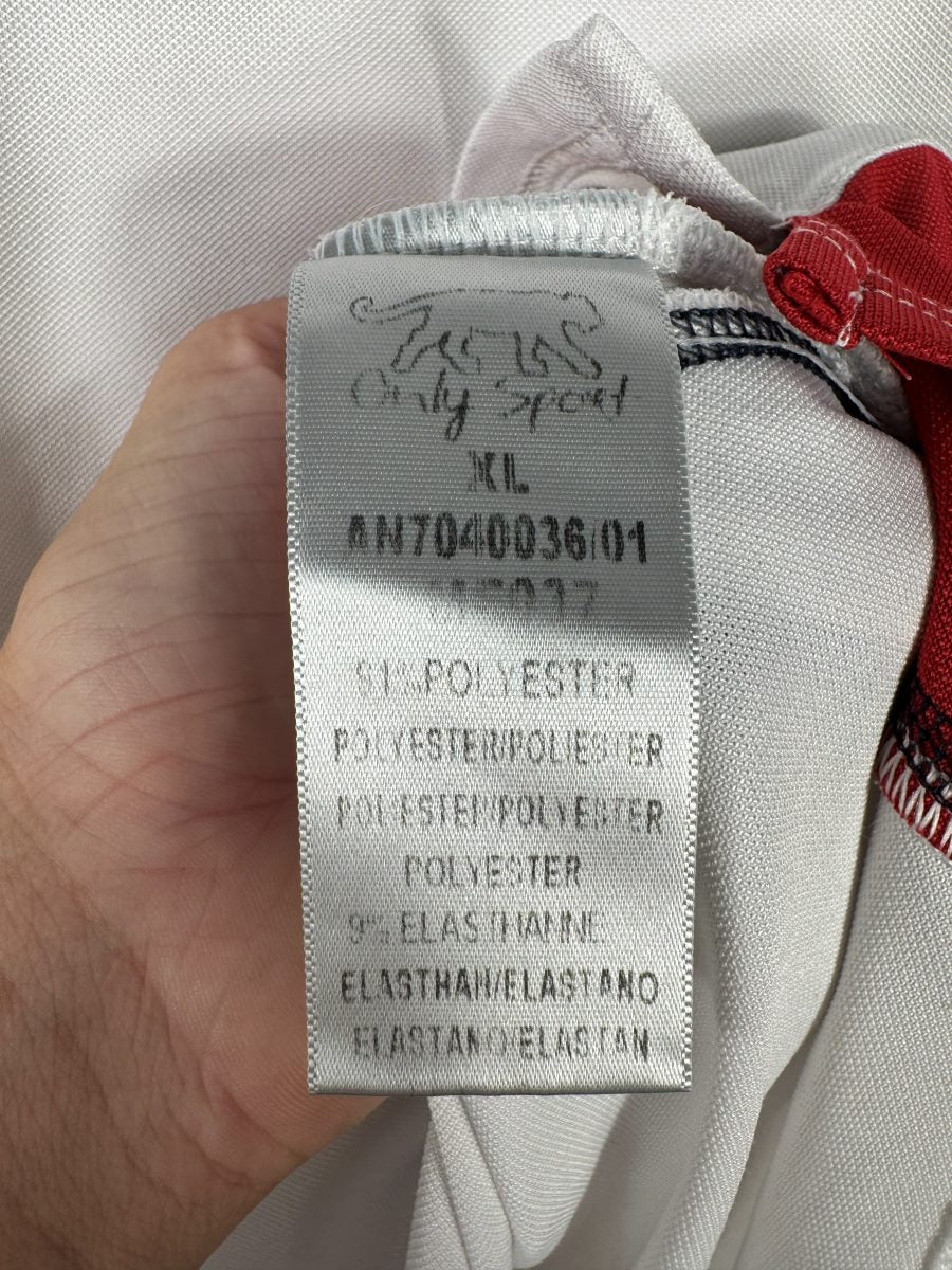 Étiquette Airness taille XL et composition, maillot LOSC extérieur 2007-2008 Hazard