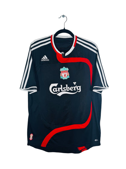 Maillot Liverpool 2007-2008 Third Adidas - Vue avant, taille M, couleur noir.