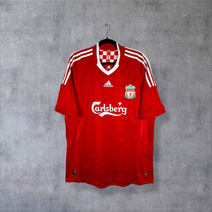 Maillot Liverpool 2008-2010 Domicile authentique signé Torres N°9 taille L Adidas Carlsberg