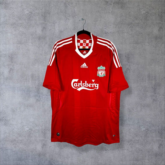 Maillot Liverpool 2008-2010 Domicile authentique signé Torres N°9 taille L Adidas Carlsberg
