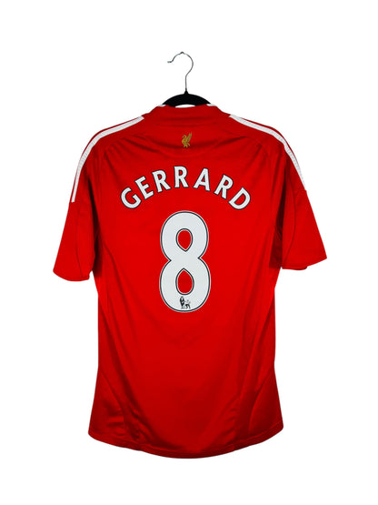 Maillot Liverpool FC 2008-2010 Domicile Adidas - Vue arrière flocage Gerrard N°8, taille S, couleur rouge.