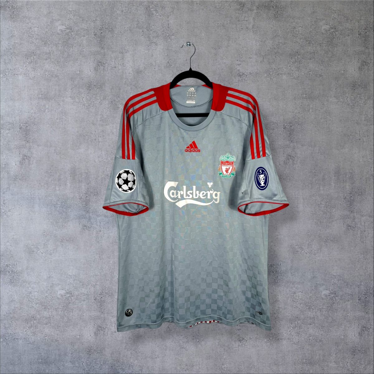Maillot Liverpool 2008-2010 extérieur Carlsberg vu de face