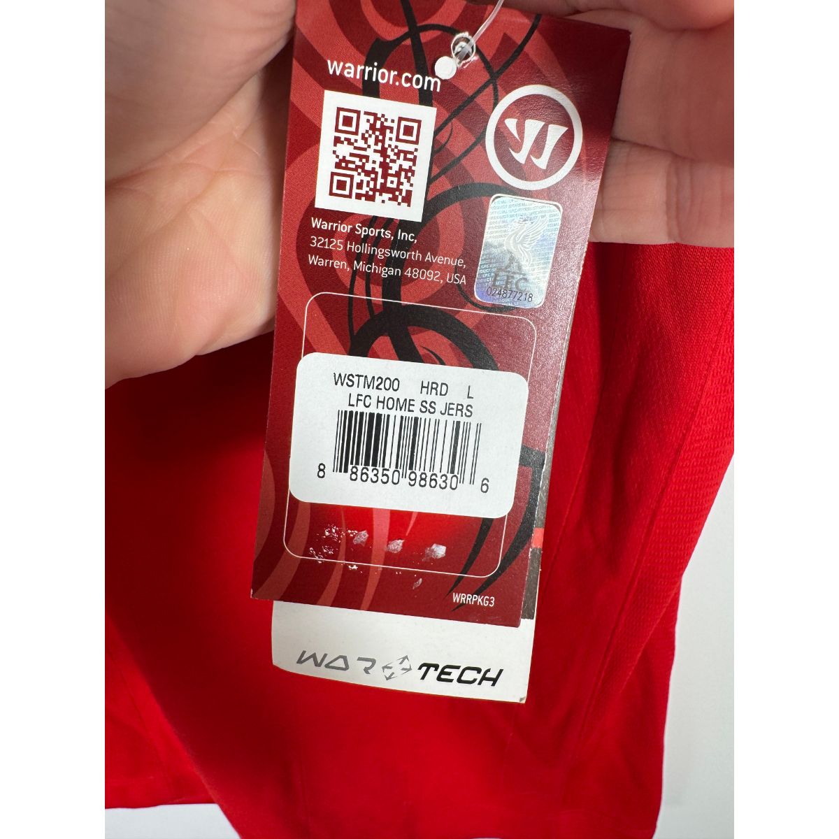 Étiquette d'authenticité Warrior WSTM200