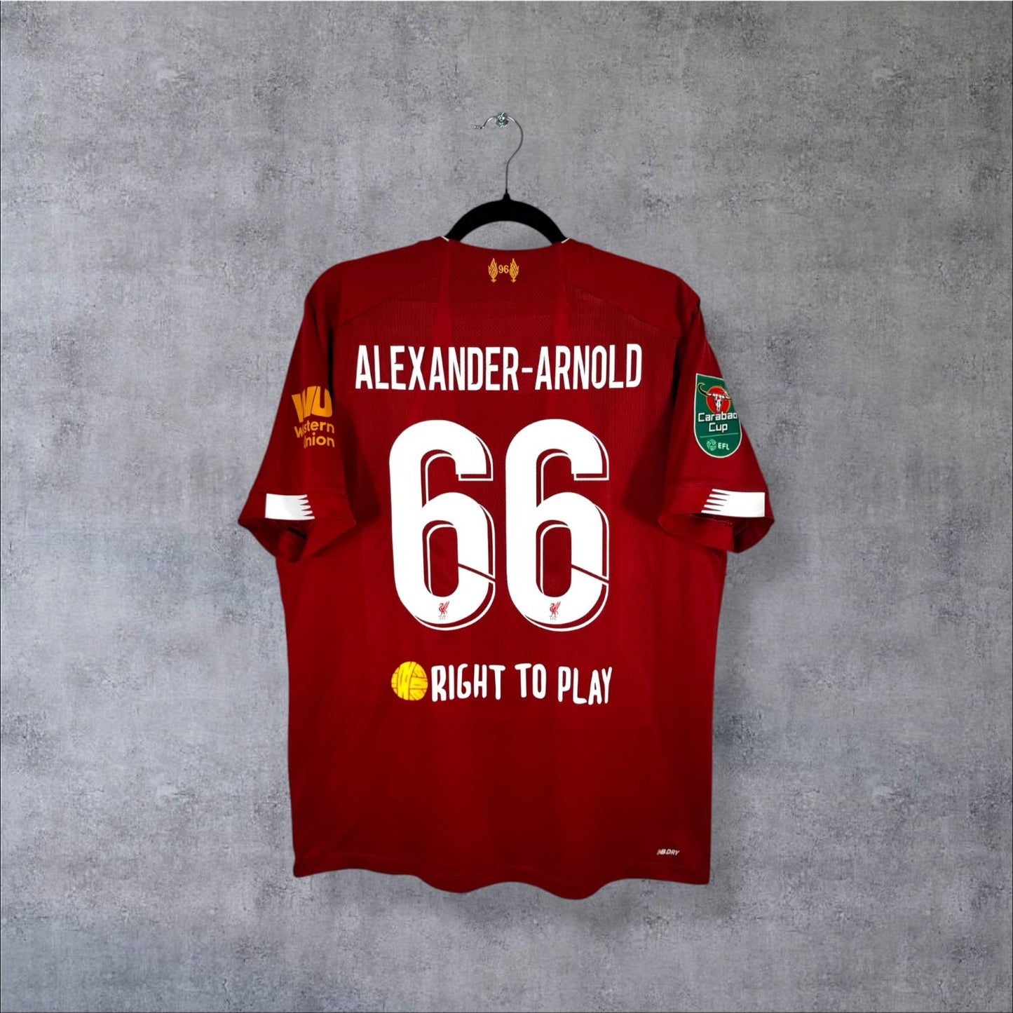 Flocage Alexander-Arnold numéro 66 sur maillot Liverpool 2019-2020 Domicile