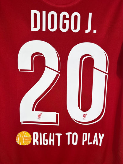 Détail de la typographie du flocage sur le numéro 20 de Diogo Jota