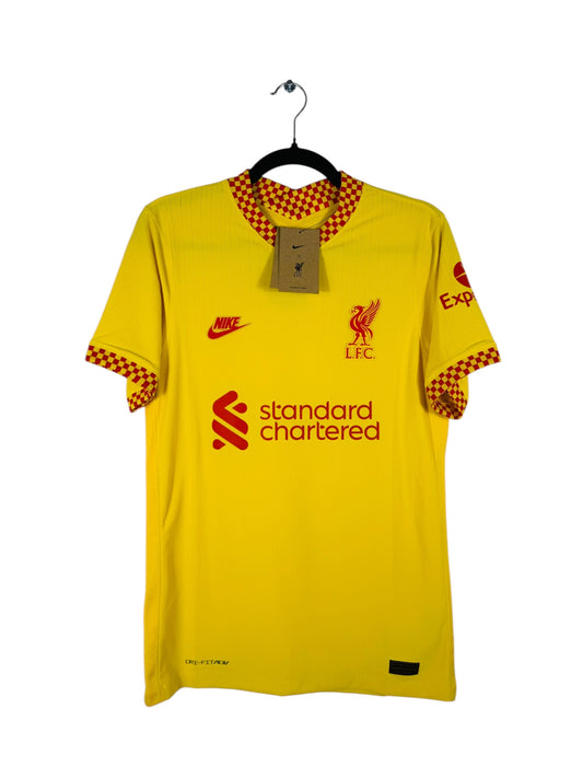 Maillot Liverpool FC 2021-2022 Third Nike - Vue avant, taille S, couleur jaune.