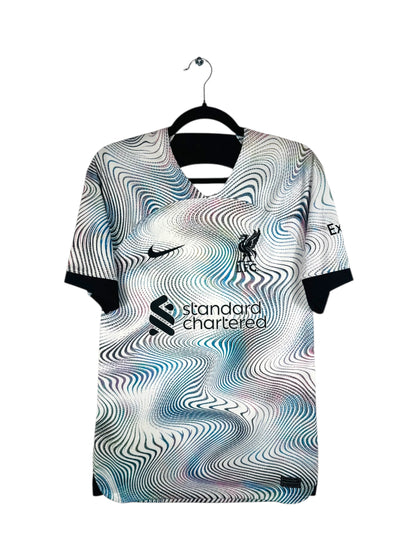 Maillot Liverpool 2022-2023 extérieur Luis Díaz Nike vue avant logo et sponsor