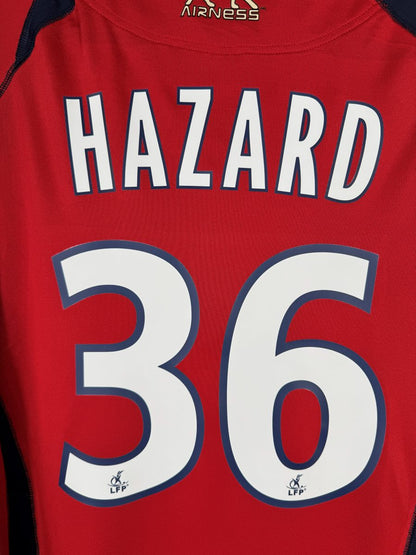 Détail du flocage Hazard 36 avec hologrammes LFP sur le maillot LOSC Lille 2006-2007