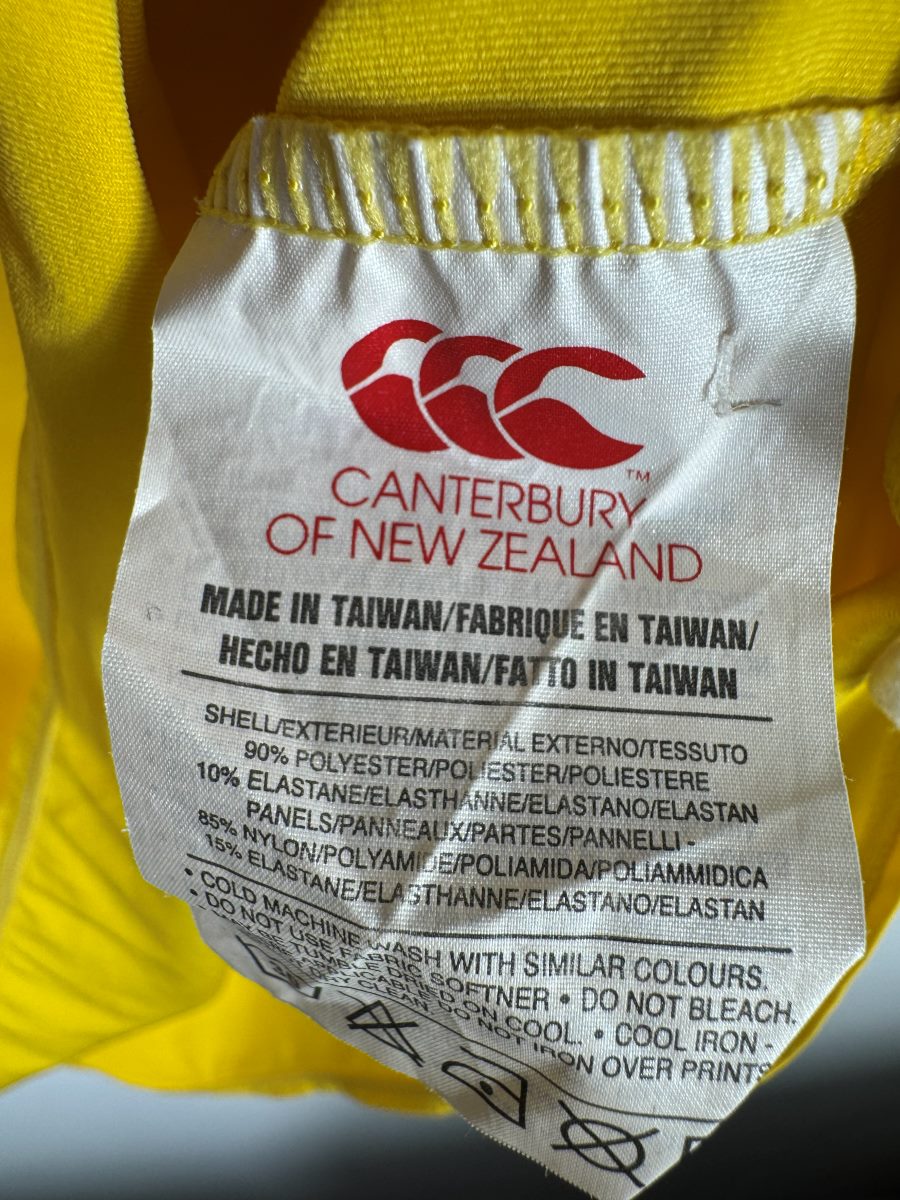 Étiquette Canterbury of New Zealand du maillot LOSC Lille 2008-2009, composition et entretien