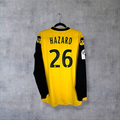 Dos du maillot LOSC Lille 2008-2009 third manches longues jaune avec flocage HAZARD numéro 26