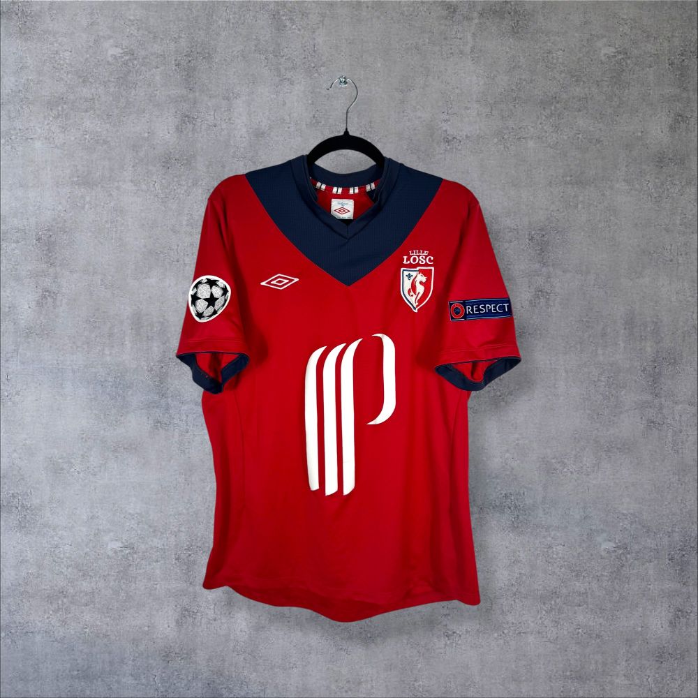 Maillot LOSC Lille 2012-2013 Domicile authentifié Umbro rouge bordeaux épaules bleu marine flocage Túlio De Melo N°9 ère Rudi Garcia 1ère saison Grand Stade taille L