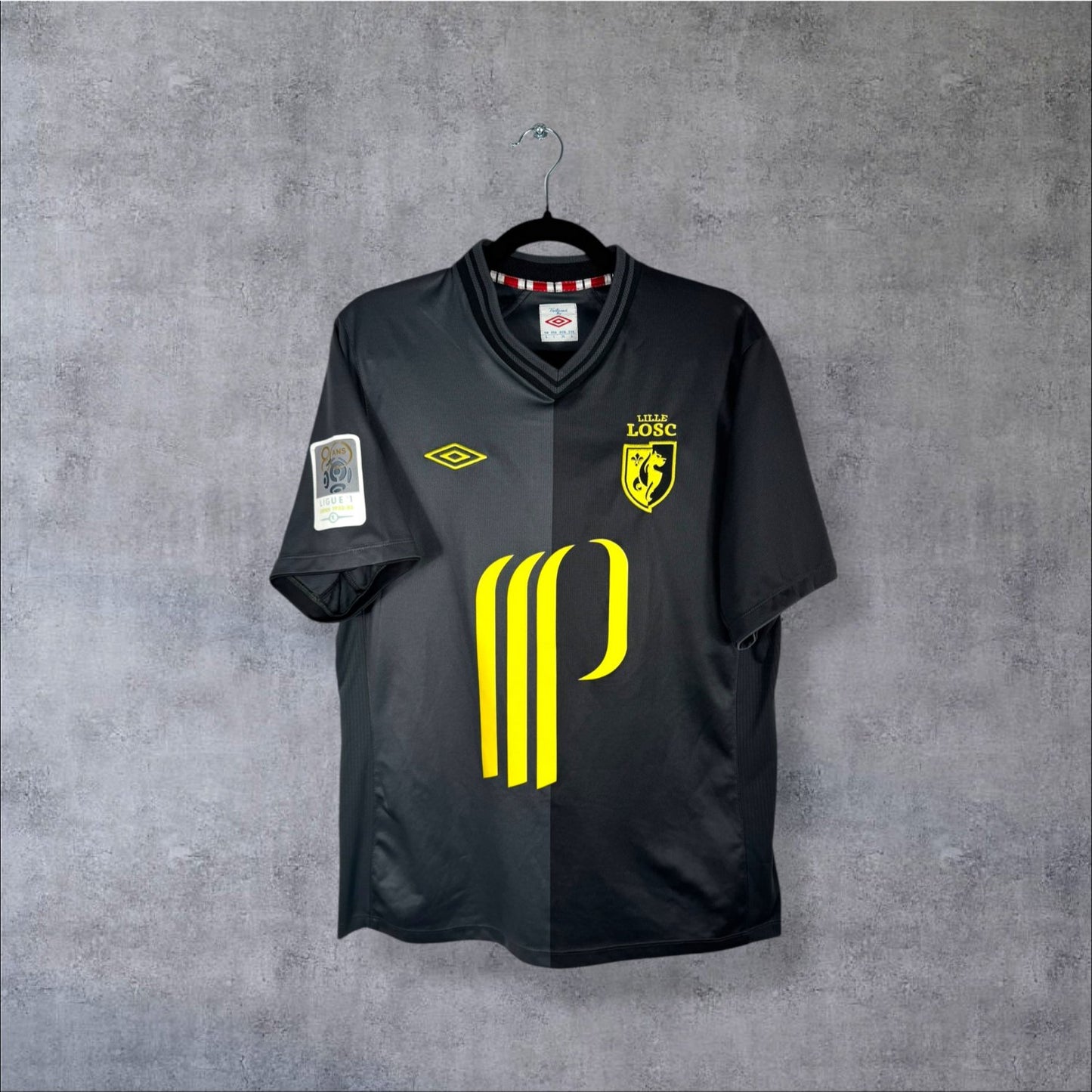 Maillot authentique LOSC Lille 2012-2013 Third Umbro jaune et noir vue de face