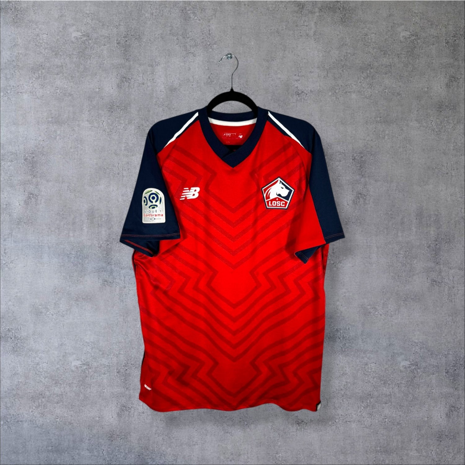 Maillot authentique LOSC Lille 2018-2019 Domicile New Balance rouge vue de face