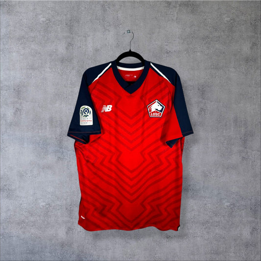 Maillot authentique LOSC Lille 2018-2019 Domicile New Balance rouge vue de face