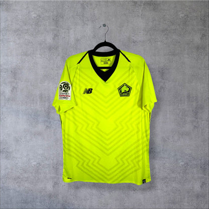 Maillot authentique LOSC Lille 2018-2019 Extérieur New Balance jaune fluo vue de face