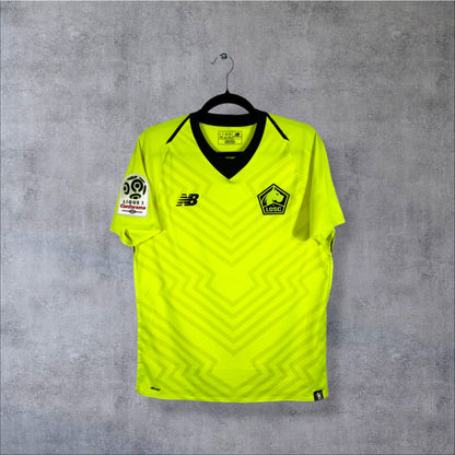 Maillot authentique LOSC Lille 2018-2019 Extérieur New Balance jaune fluo vue de face taille S