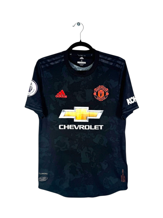 Maillot Manchester United 2019-20 Third Authentic noir motif rose Adidas vue face.
