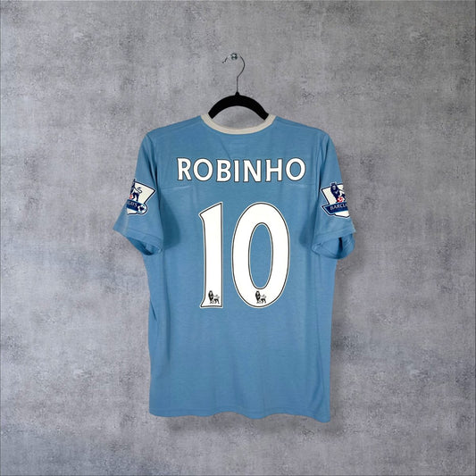 Maillot Manchester City 2009-2010 domicile, dos avec flocage Robinho N°10