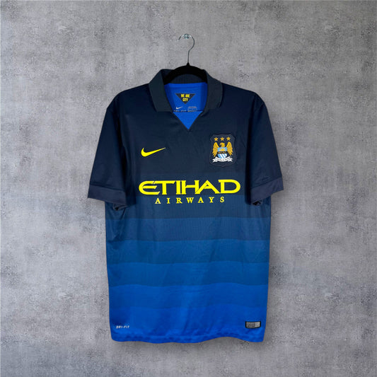 Maillot authentique Manchester City 2014-2015 Extérieur Nike vue de face
