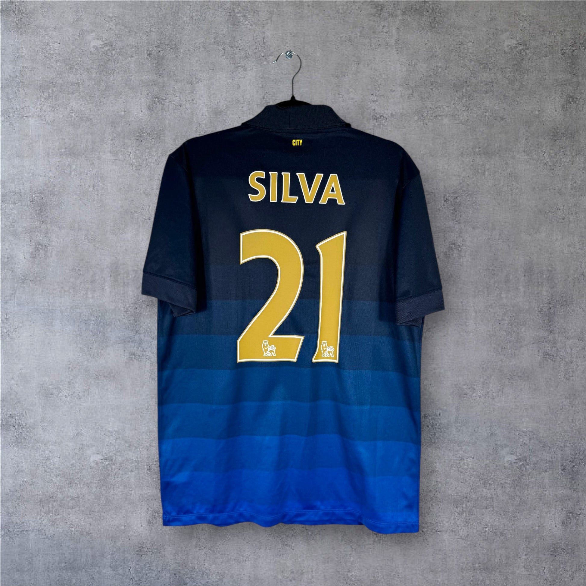 Flocage David Silva numéro 21 sur maillot Manchester City 2014-2015