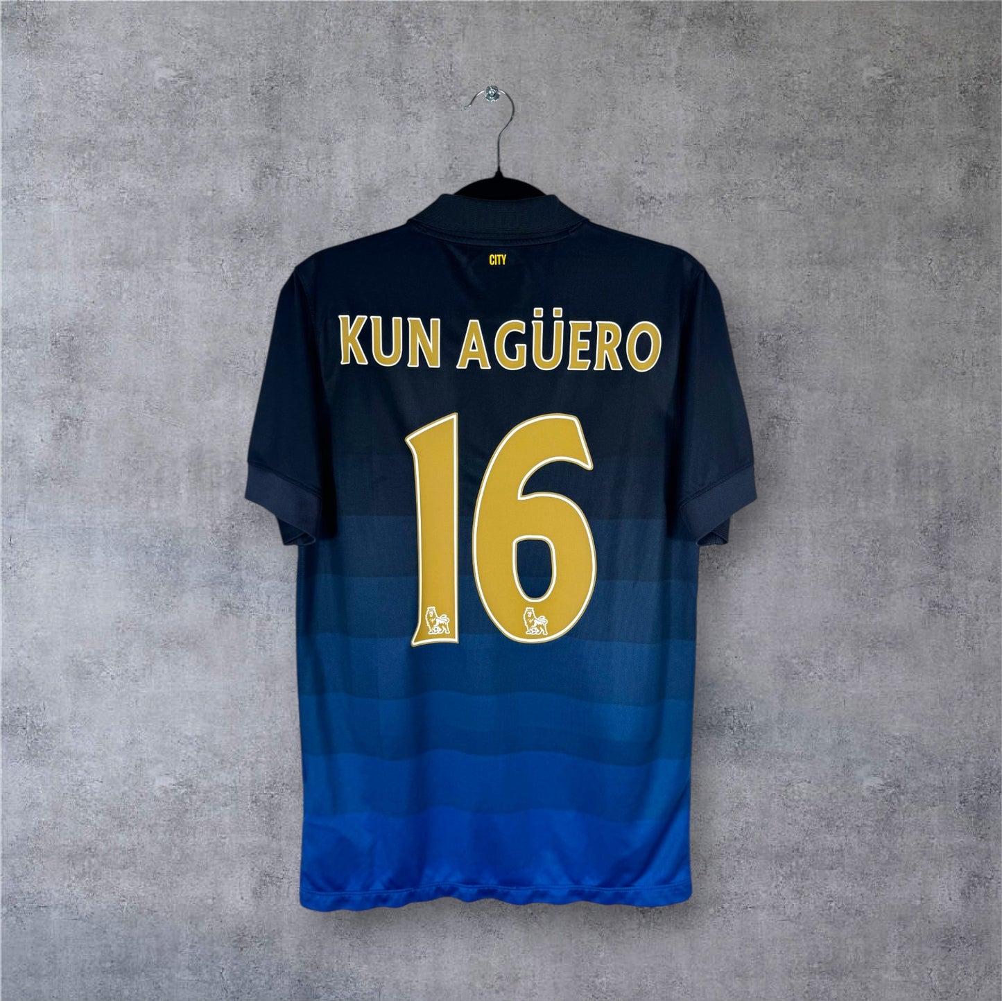 Flocage Kun Agüero numéro 16 sur maillot Manchester City 2014-2015