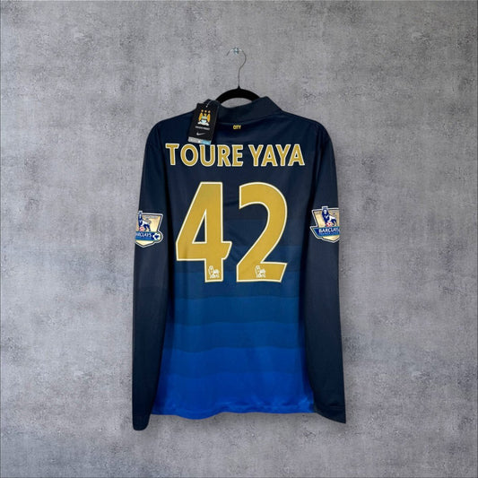 Flocage Yaya Touré numéro 42 sur maillot Manchester City 2014-2015 Extérieur Manches Longues