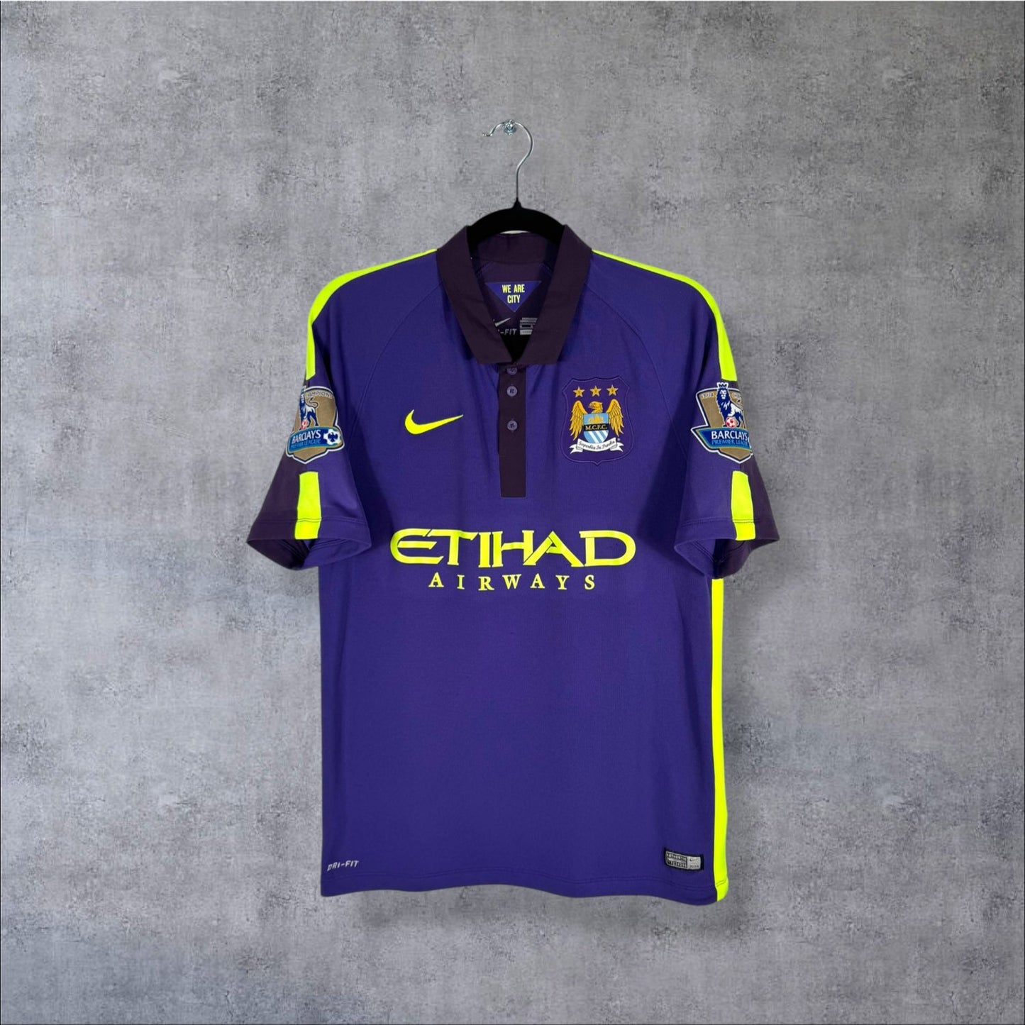 Maillot authentique Manchester City 2014-2015 Third Nike violet vue de face