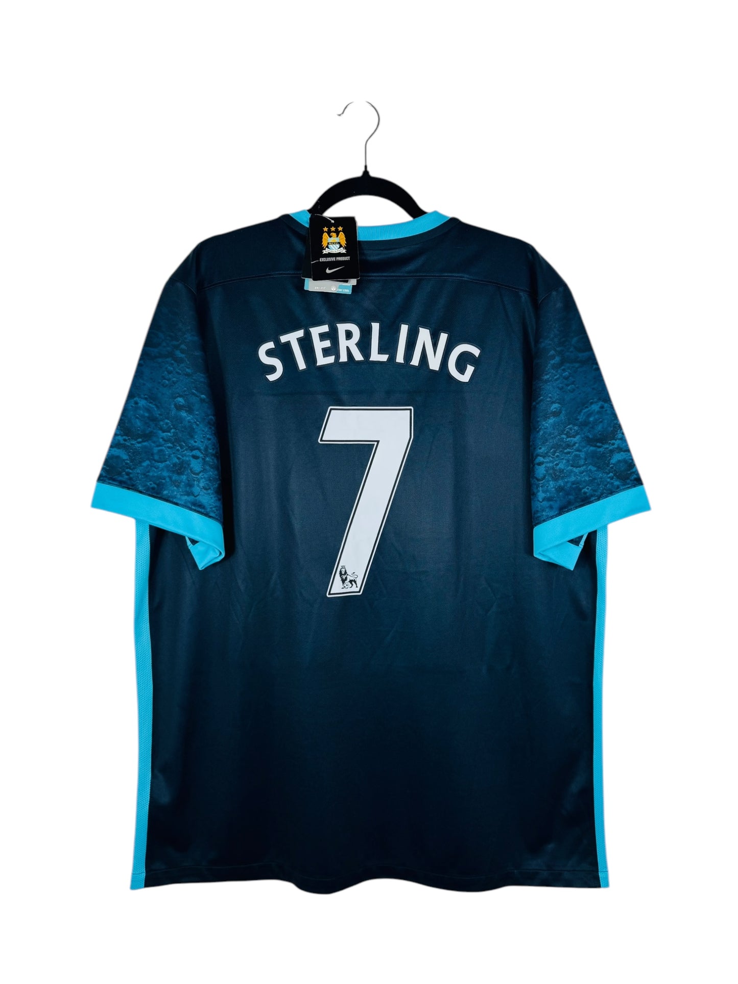 Maillot Manchester City 2015-2016 Extérieur Nike - Vue arrière, taille XL, flocage Sterling N°7.