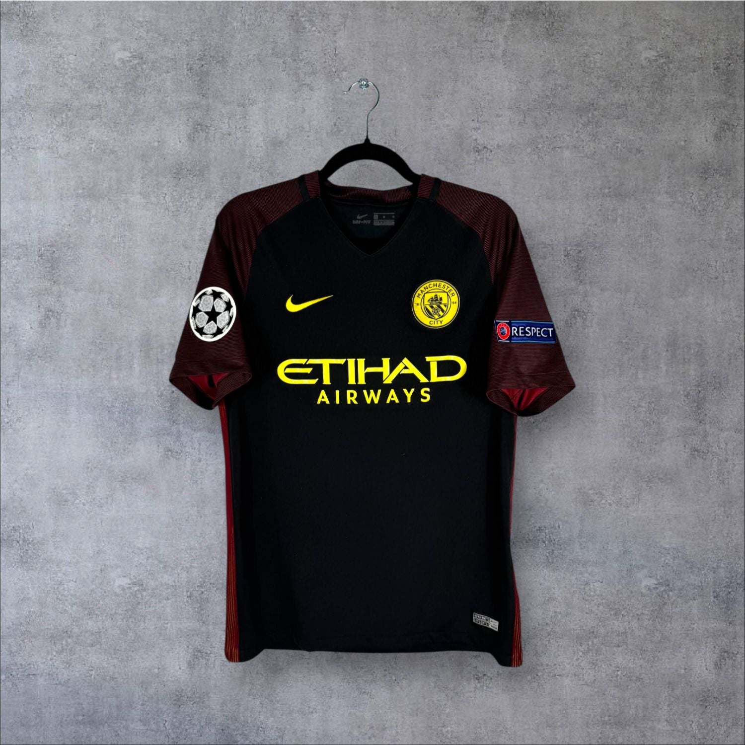 Maillot authentique Manchester City 2016-2017 Extérieur Nike vue de face