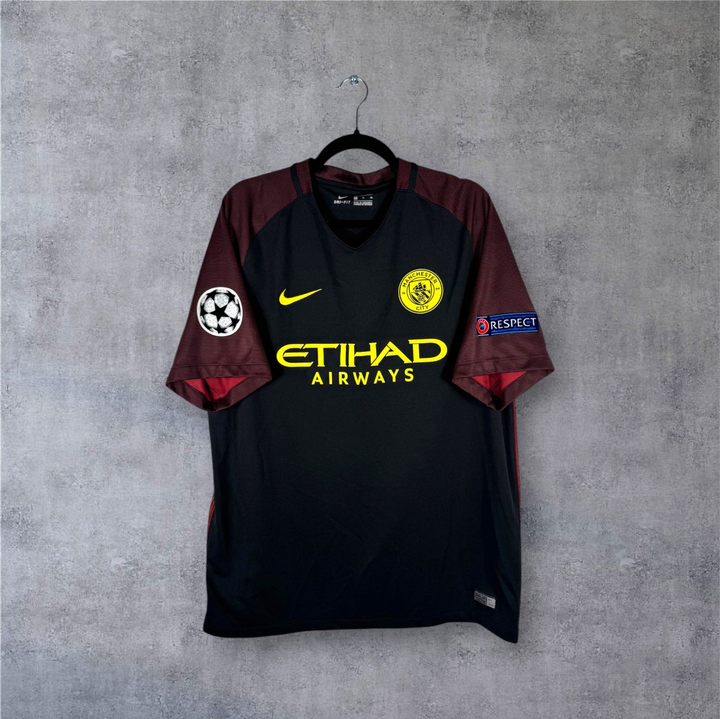 Maillot authentique Manchester City 2016-2017 Extérieur Nike vue de face