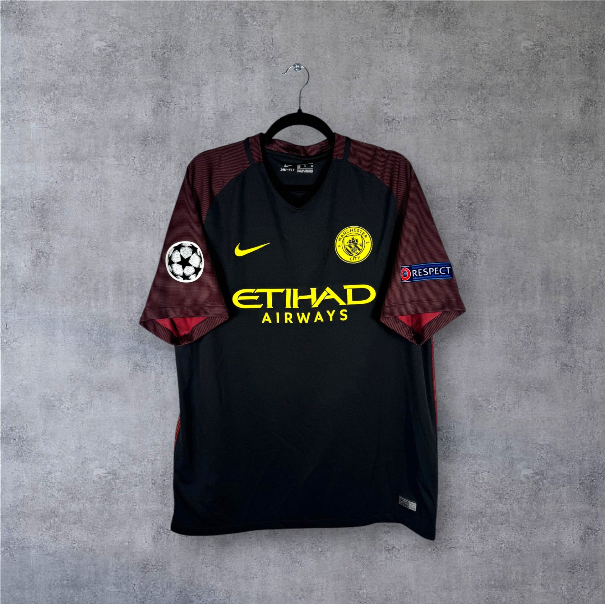 Maillot authentique Manchester City 2016-2017 Extérieur Nike vue de face