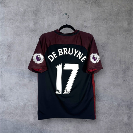 Flocage d'origine De Bruyne numéro 17 sur maillot Manchester City 2016-2017