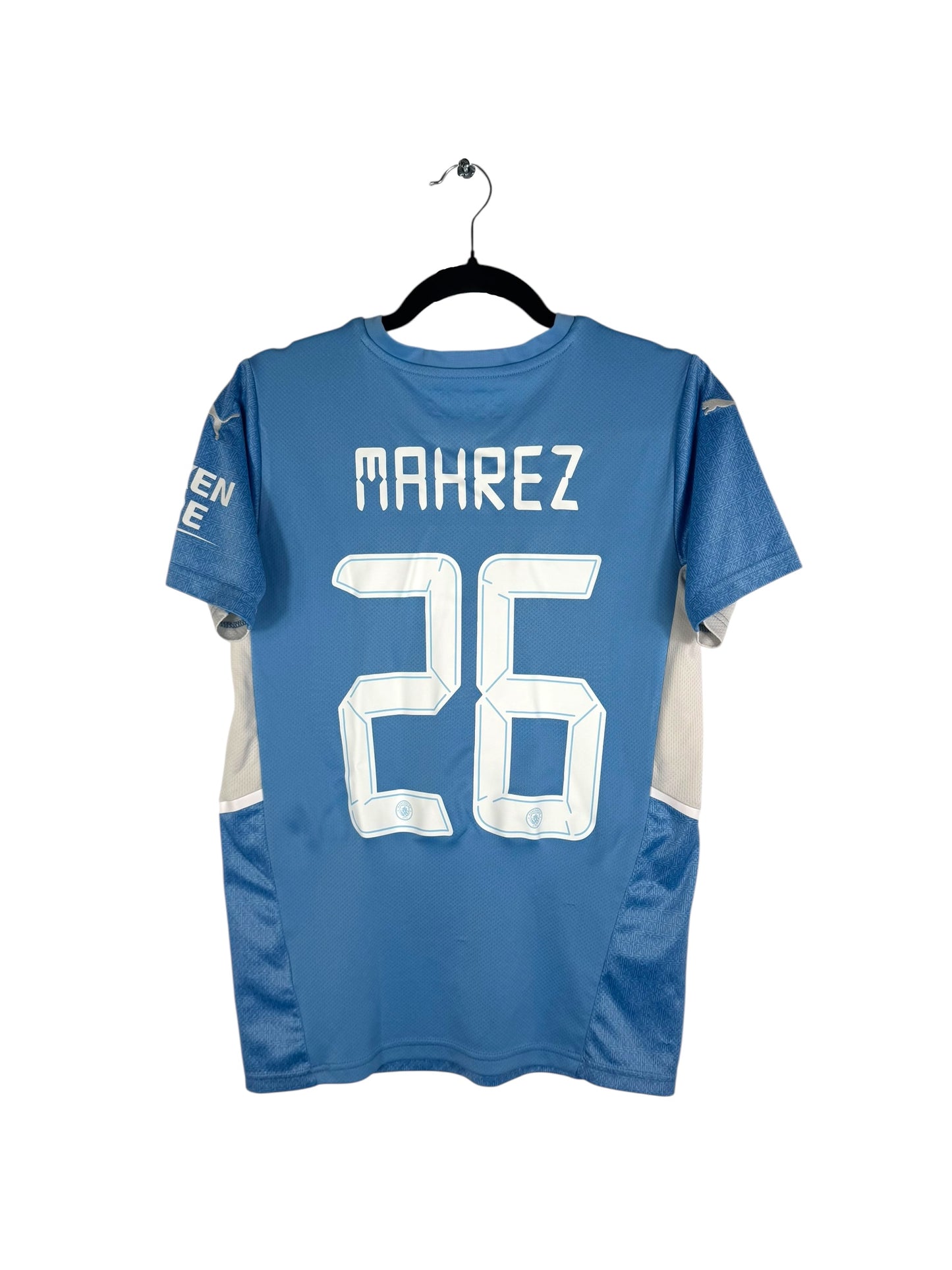 Maillot Manchester City 2021-2022 domicile Puma Mahrez 26 bleu ciel taille S vue arrière