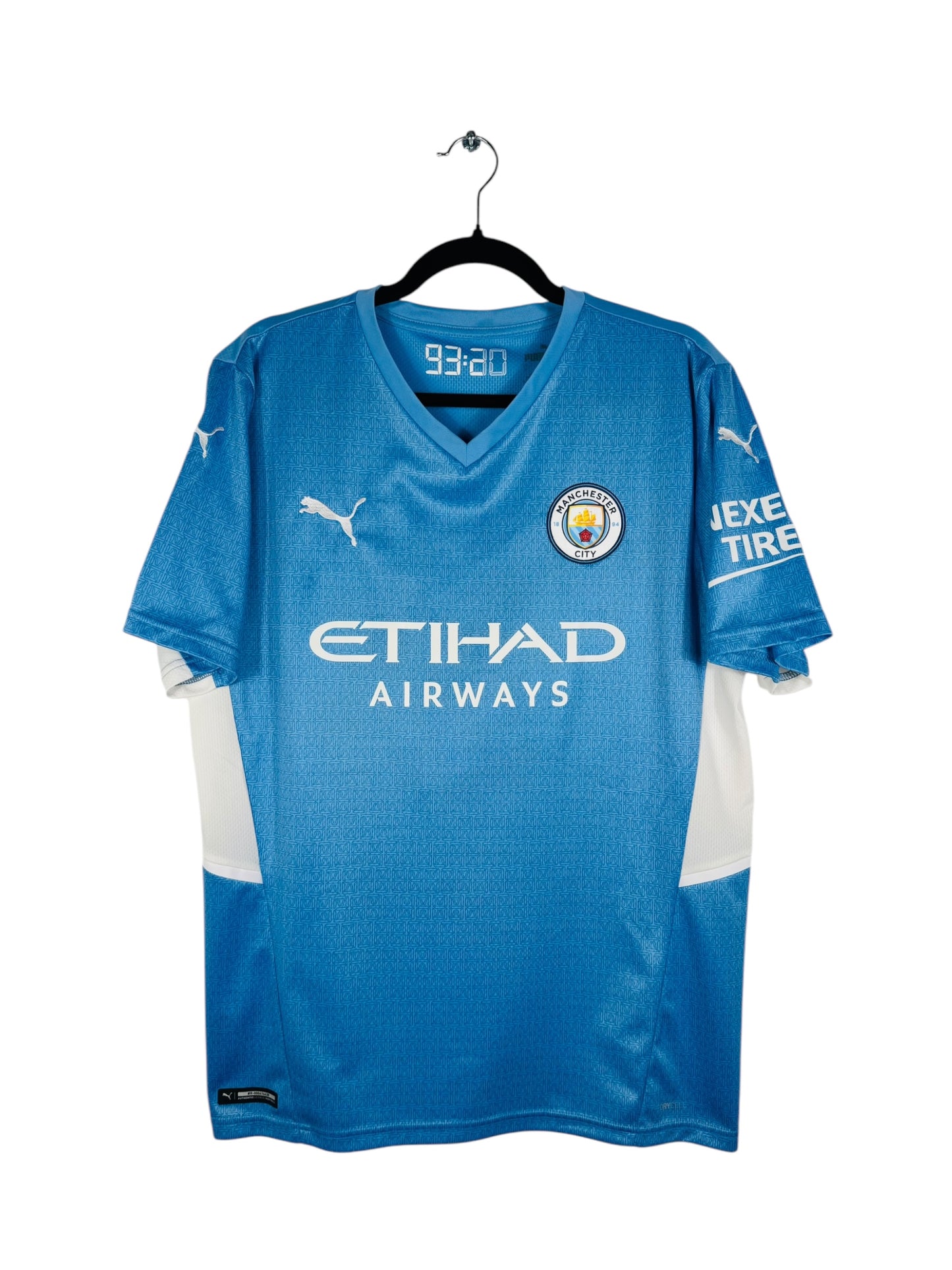 Maillot Manchester City 2021-2022 Domicile Puma - Vue avant, flocage Grealish N°10, taille L, couleur bleu ciel.