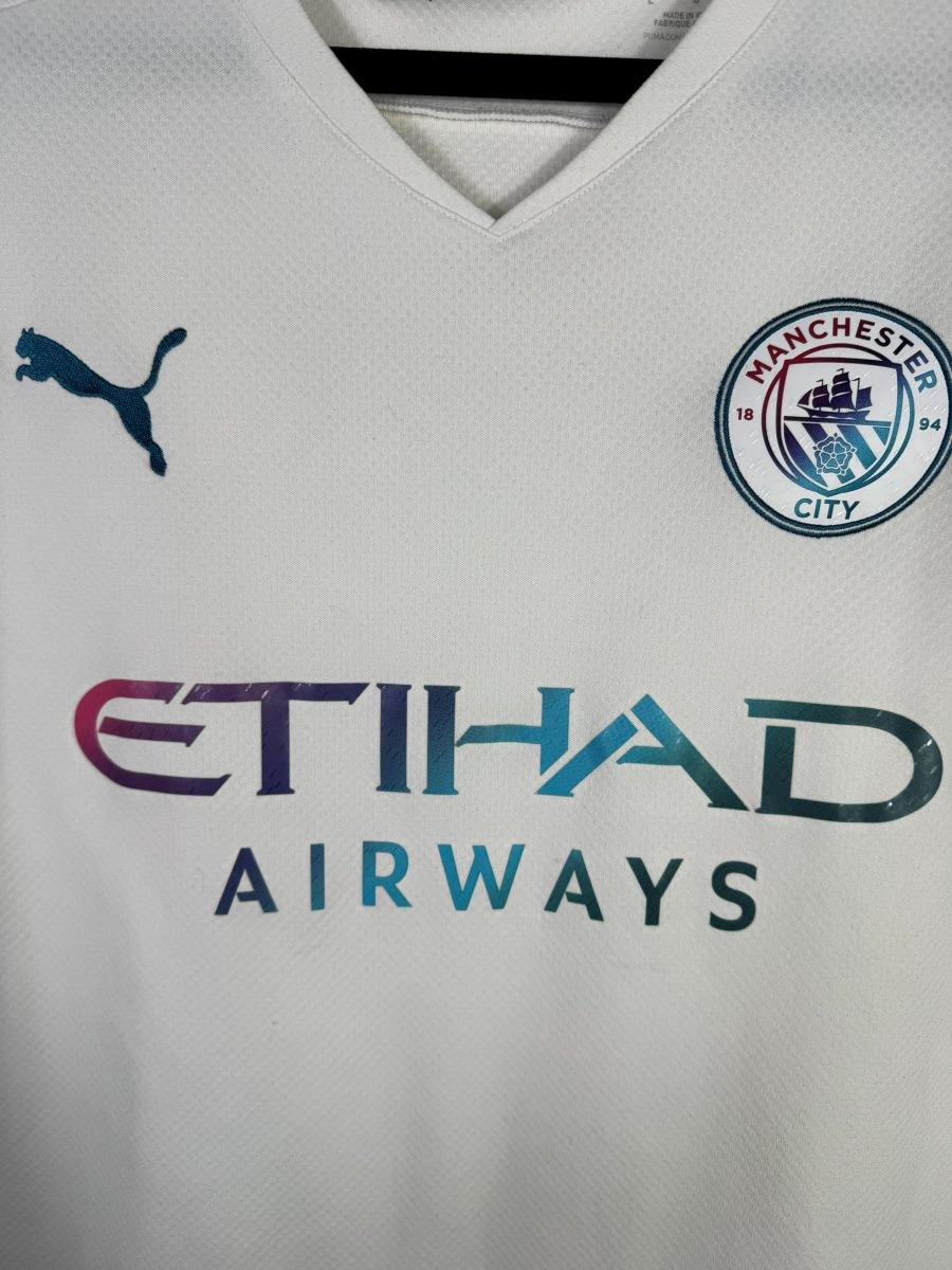 Écusson Manchester City et sponsor Etihad Airways dégradé, maillot extérieur 2021-2022