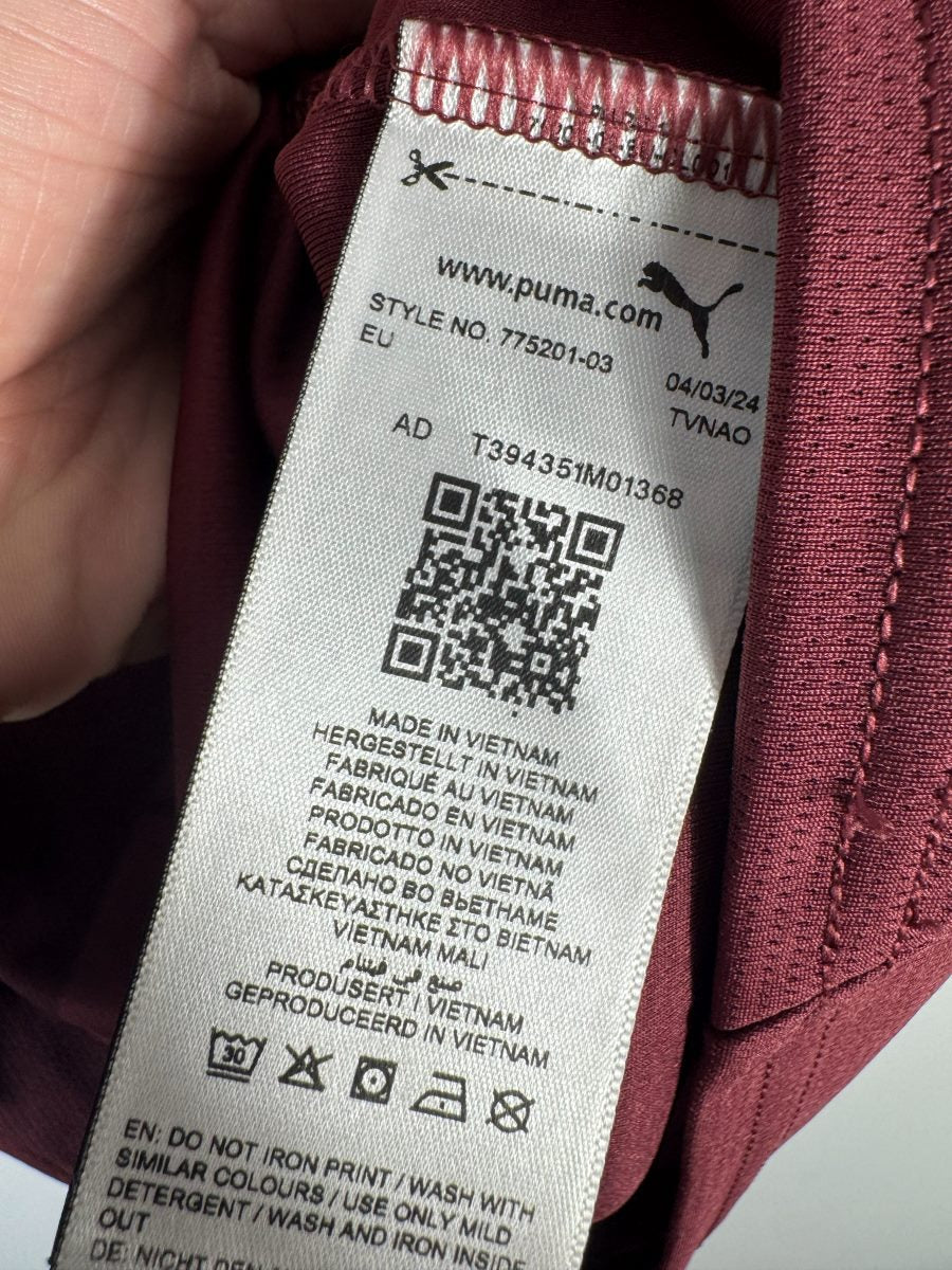 Étiquette Puma d origine du maillot Manchester City 2024-2025 avec la référence 775201-03