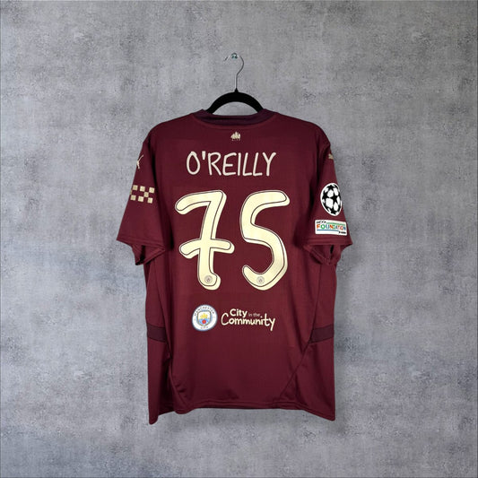 Maillot Manchester City 2024-2025 third bordeaux, dos floqué O'Reilly 75