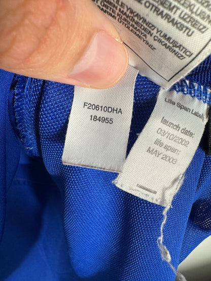 Étiquette intérieure d'authenticité avec code Nike 184955 prouvant l'originalité du maillot Manchester United third 2002-2003