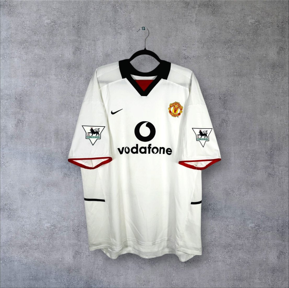 Maillot authentique Manchester United 2002-2003 Extérieur Nike blanc vue de face