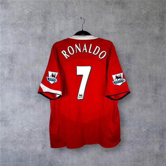 Flocage Ronaldo numéro 7 sur maillot Manchester United 2004-2006