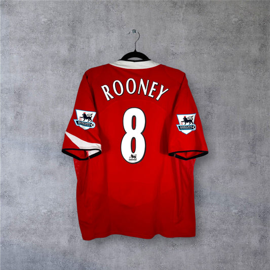 Flocage Rooney numéro 8 sur maillot Manchester United 2004-2006