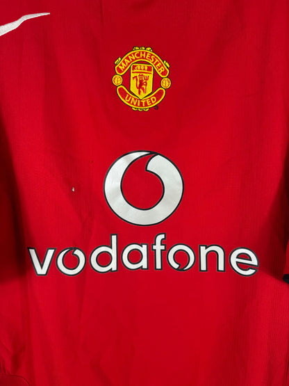 Détail de l'écusson de Manchester United central et du logo Nike