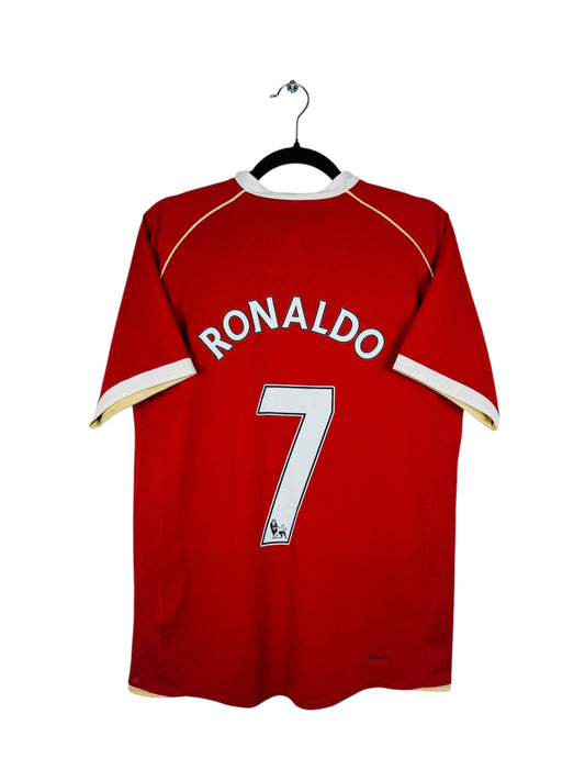 Maillot Manchester United 2006-2007 Domicile Nike - Vue arrière, taille S, flocage Ronaldo N°7.