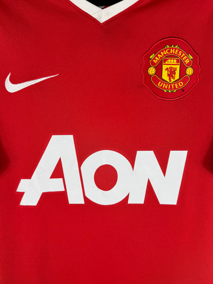 Détail de l'écusson de Manchester United et du logo Nike