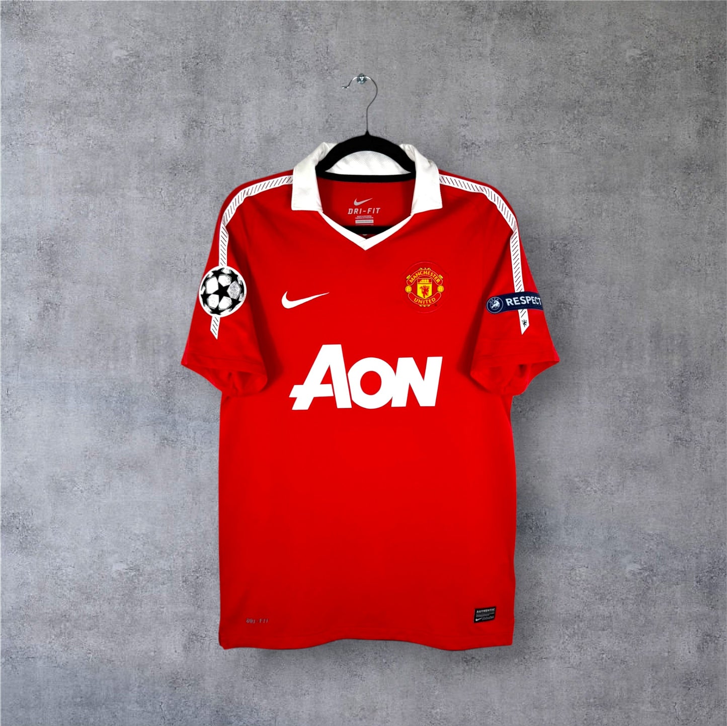 Maillot authentique Manchester United 2010-2011 Domicile Nike vue de face