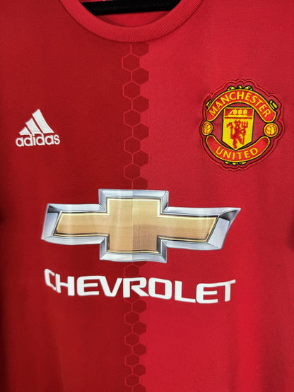 Écusson Manchester United brodé, logo adidas et sponsor Chevrolet, motif hexagonal central