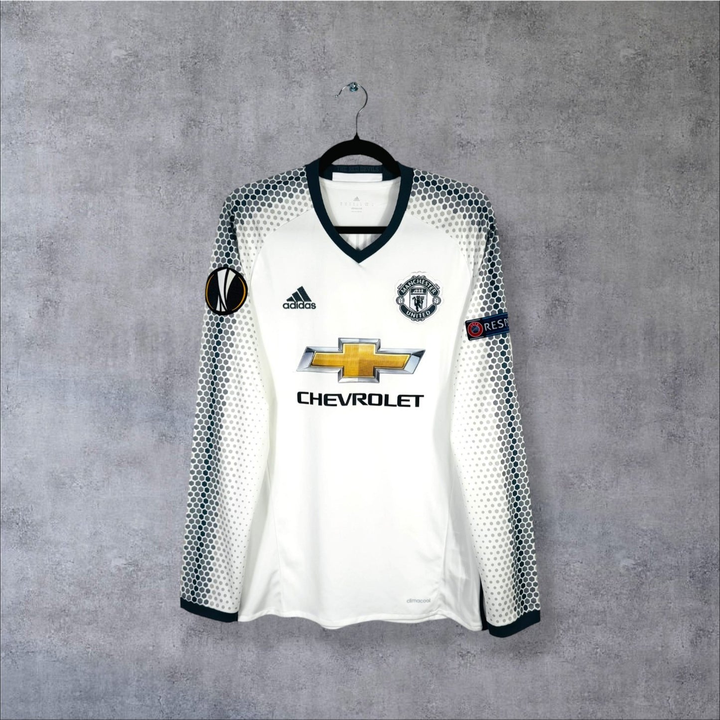 Maillot authentique Manchester United 2016-2017 Third Manches Longues Adidas vue de face