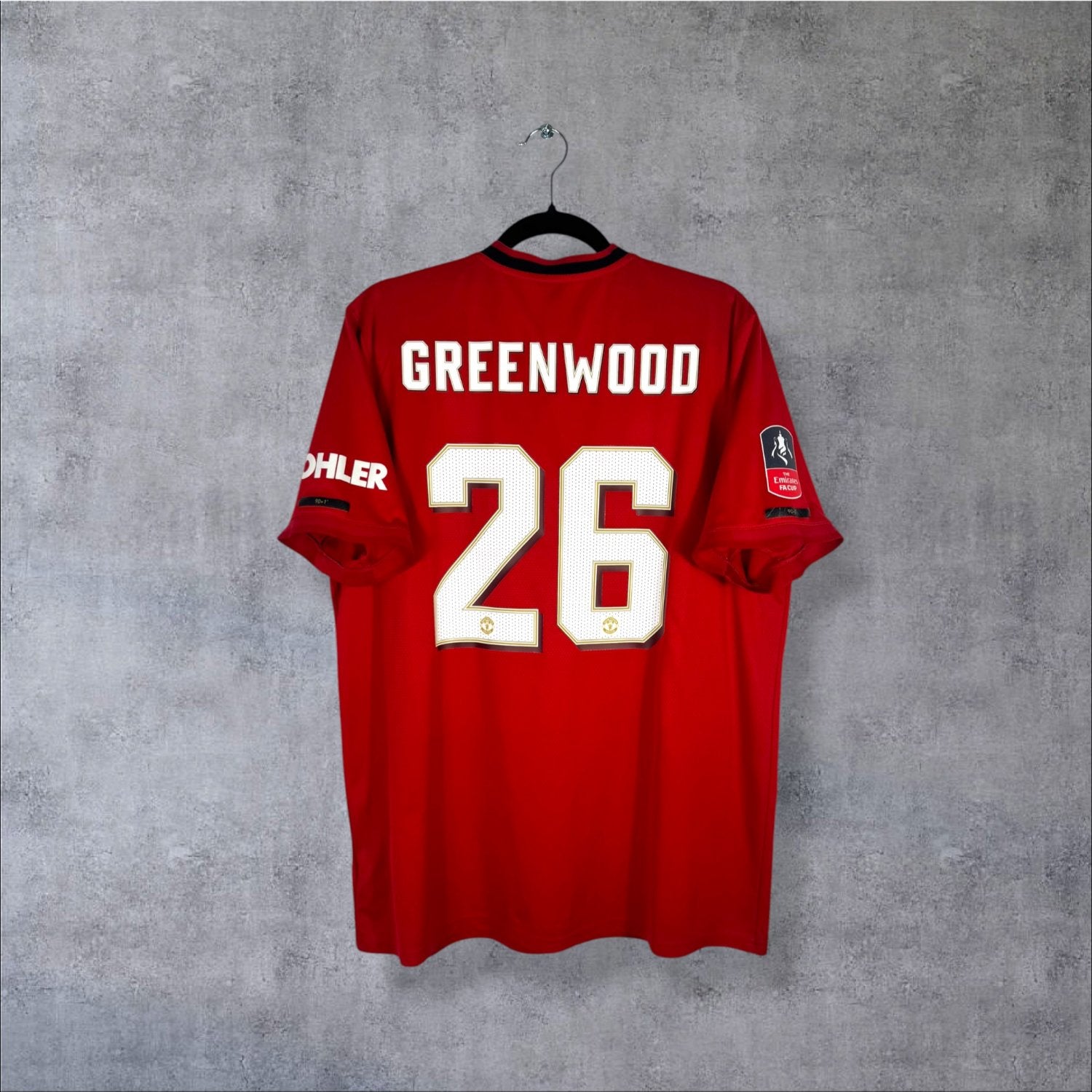 Flocage Greenwood numéro 26 sur maillot Manchester United 2019-2020 Domicile