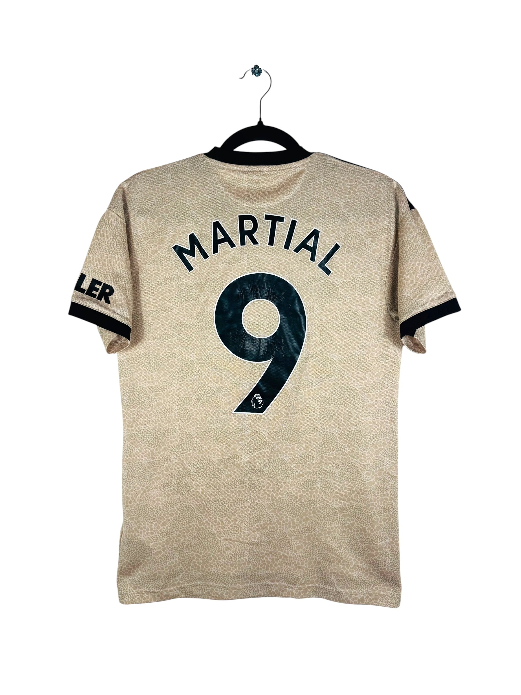 Maillot Manchester United 2019-2020 extérieur Adidas Martial 9 beige taille S vue arrière