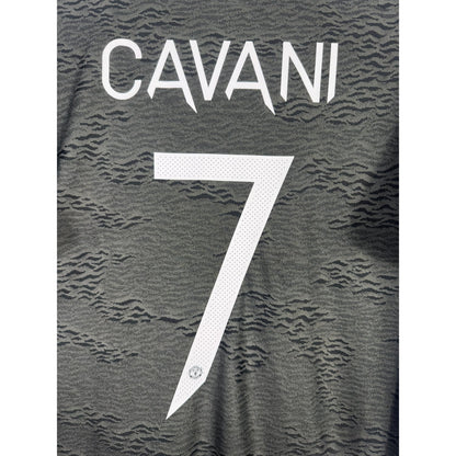Détail de la typographie du flocage sur le numéro 7 d'Edinson Cavani
